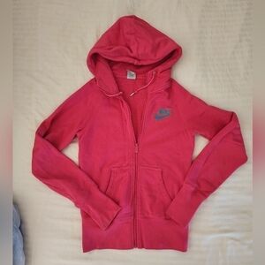 Nike Girls Full Zip Jacket in Hot Pink size Small